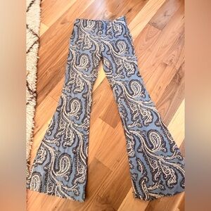 Free People Blue Paisley Flared Pants